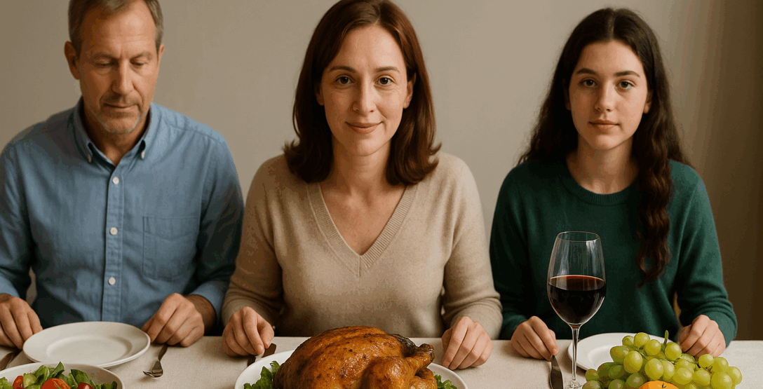 family eating at the table