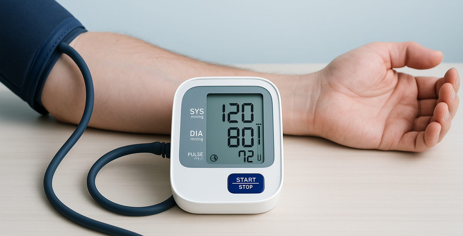 blood pressure monitor on an arm