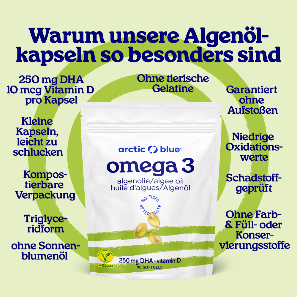 Algenöl DHA mit Vitamin D Kapseln