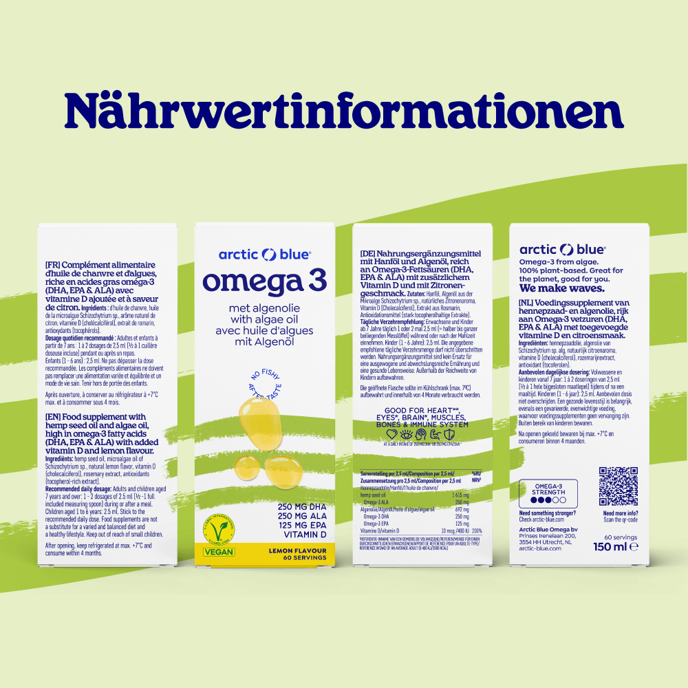 Algenöl und Hanfsamenöl