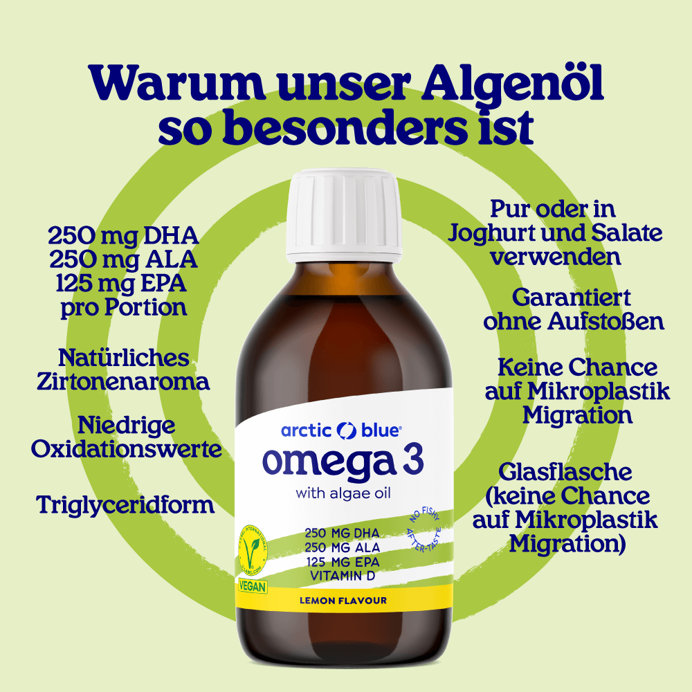 Algenöl und Hanfsamenöl