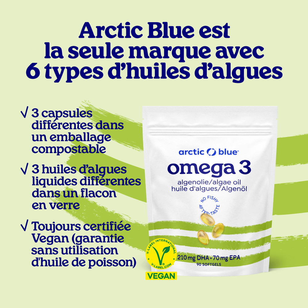 Capsules d'huile d'algues DHA et EPA