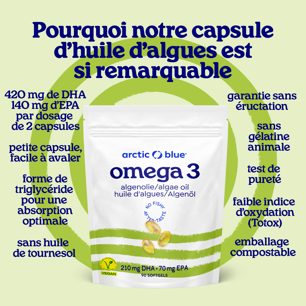 Capsules d'huile d'algues DHA et EPA
