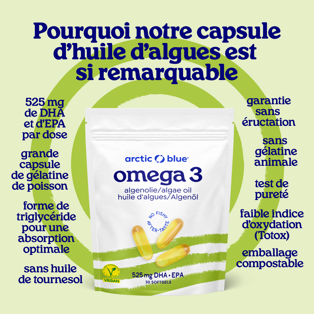 Capsules d'huile d'algues DHA et EPA (grand format)