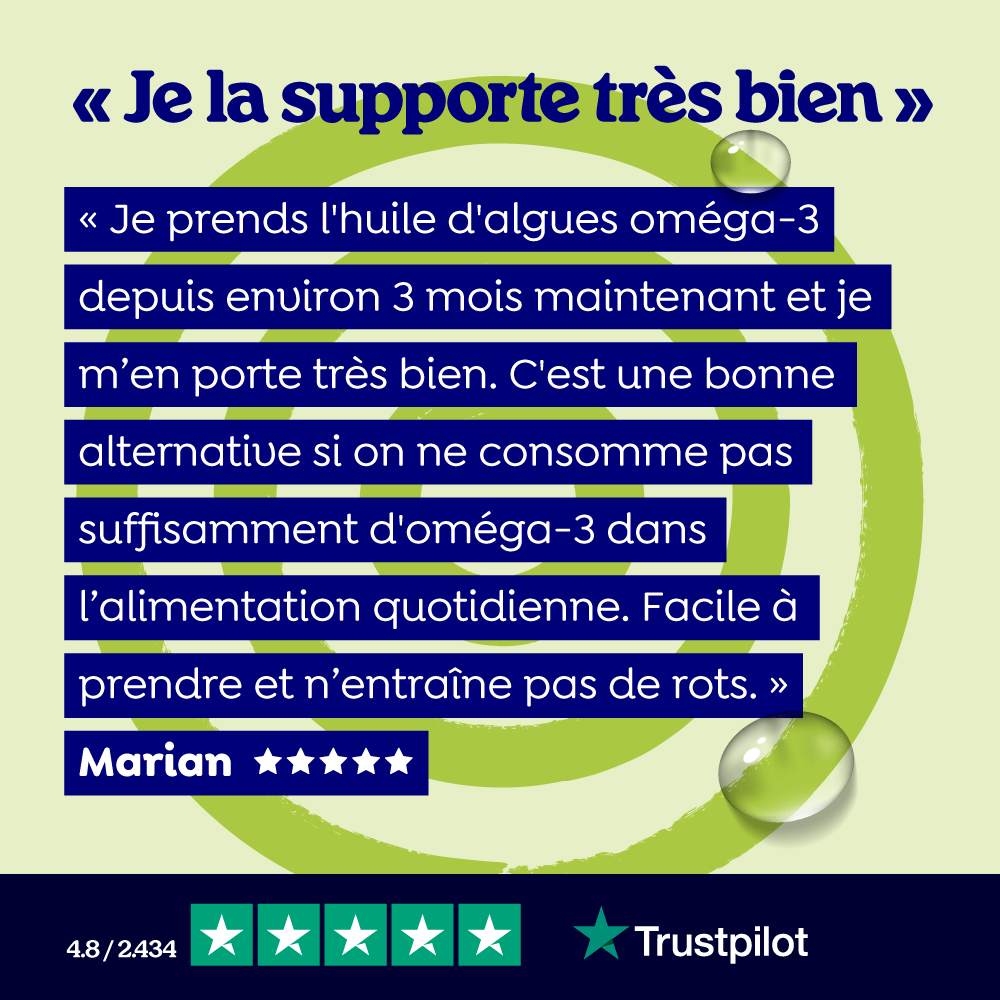 Capsules d'huile d'algues DHA et EPA (grand format)