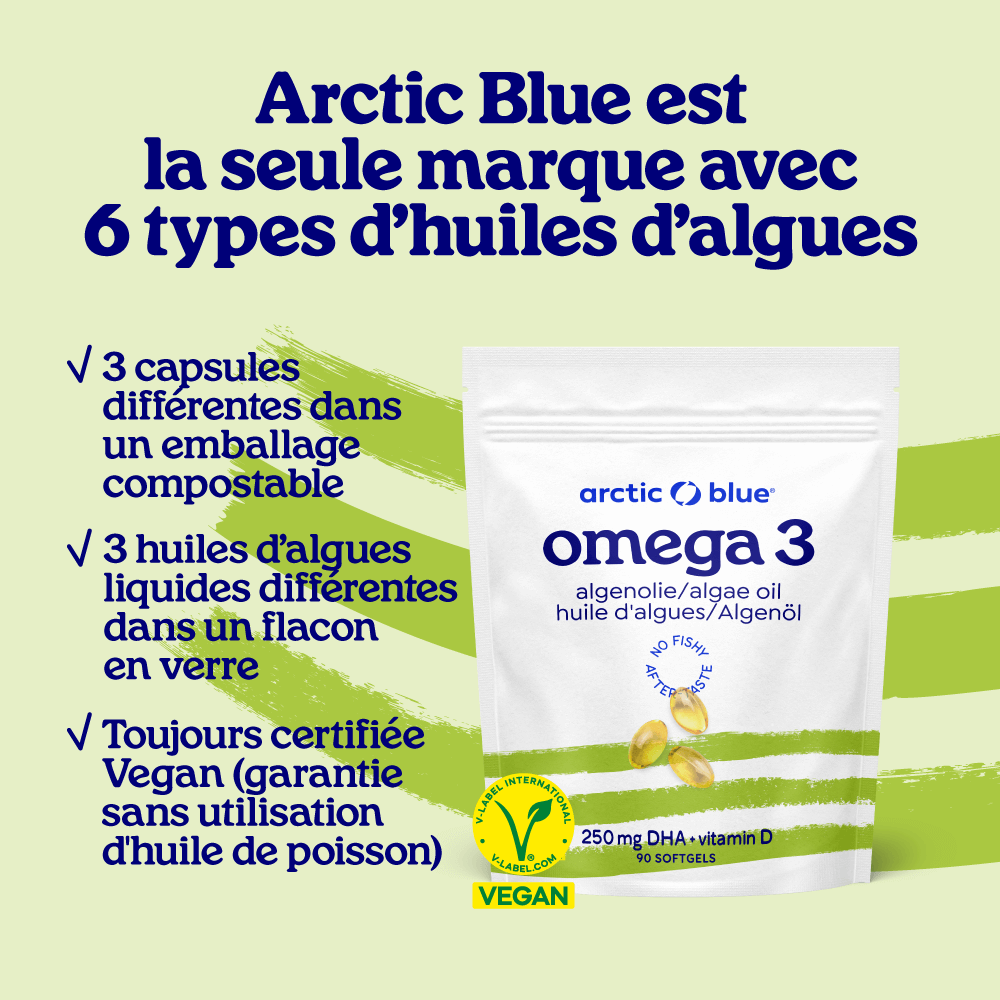 Capsules d'huile d'algues DHA avec vitamine D