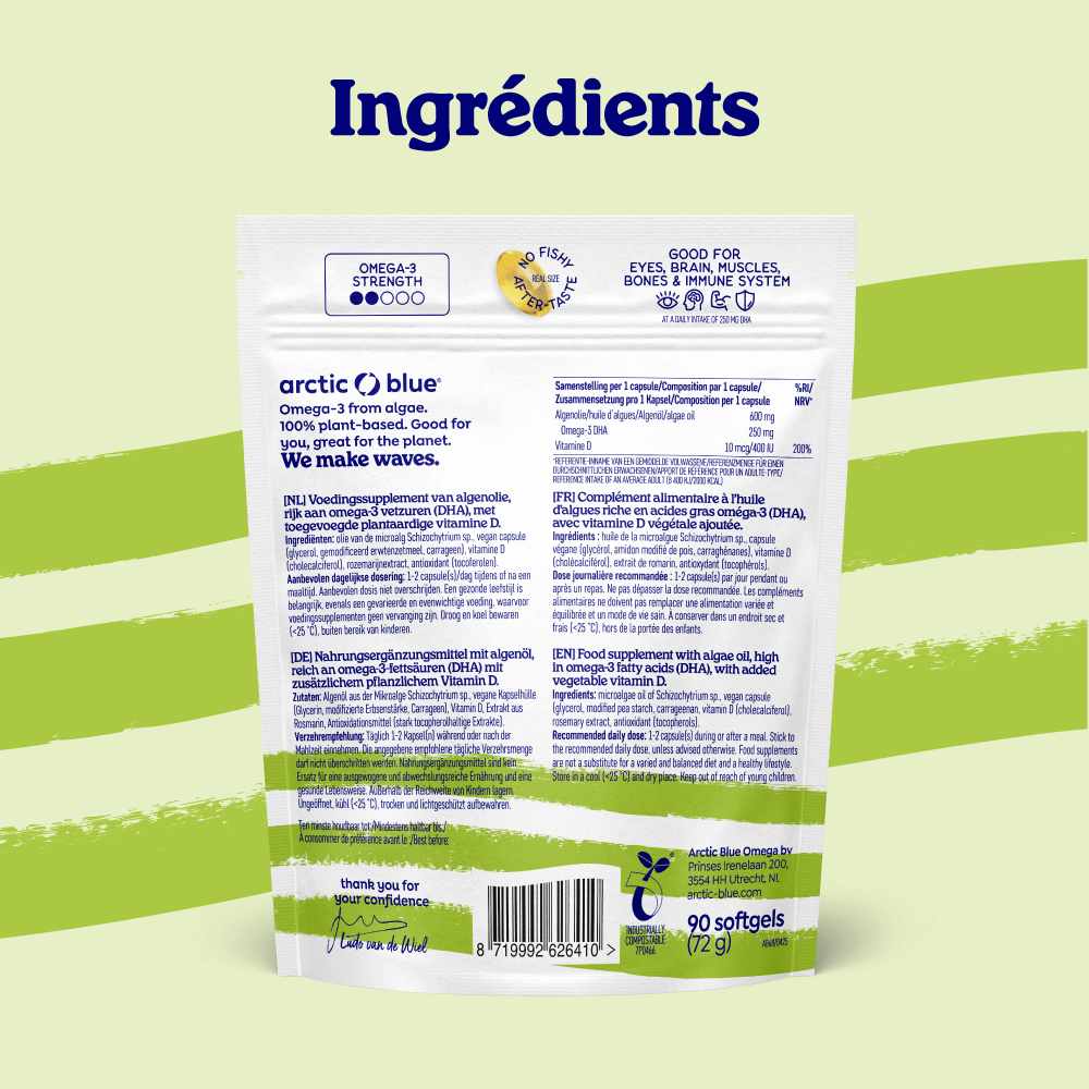 Capsules d'huile d'algues DHA avec vitamine D