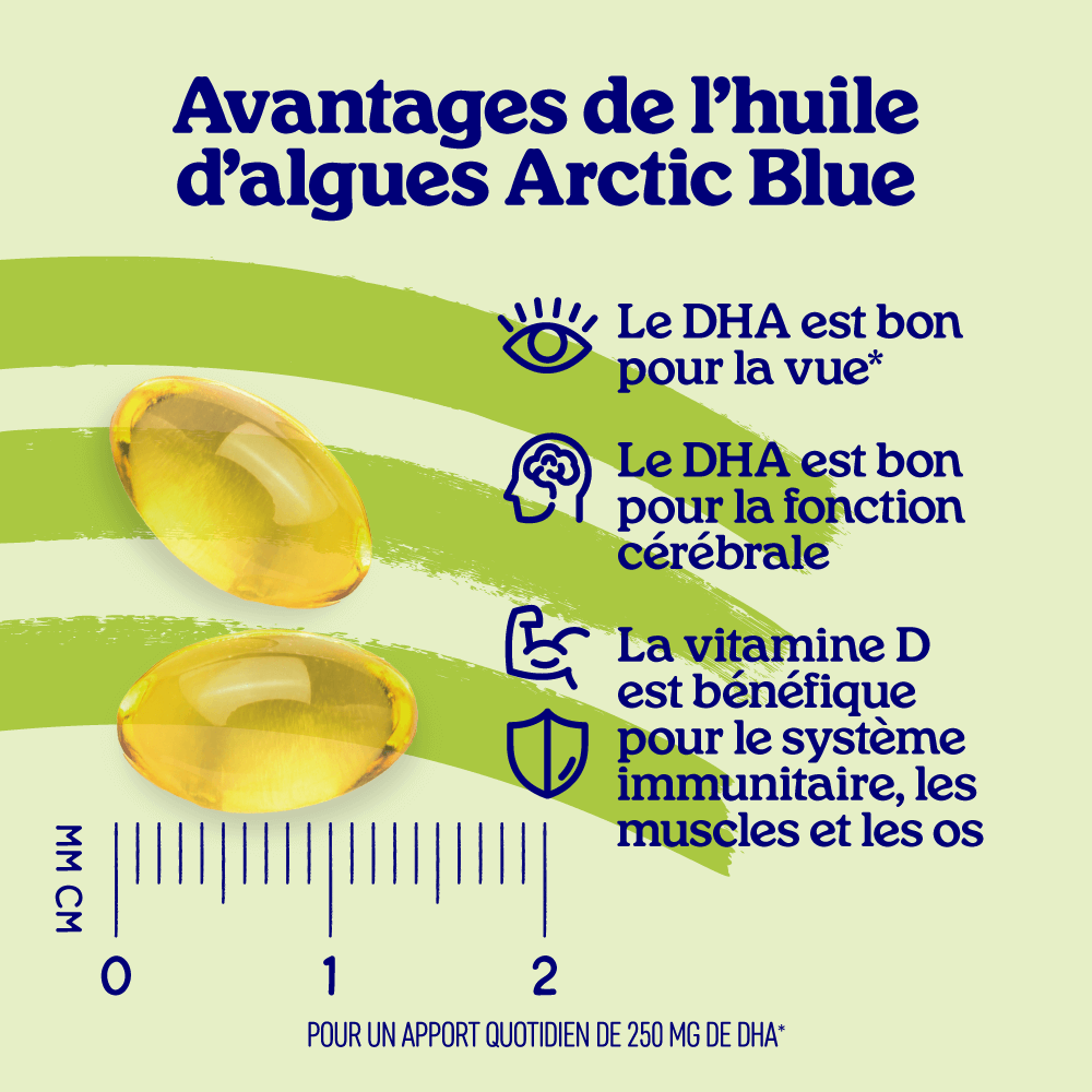 Capsules d'huile d'algues DHA avec vitamine D