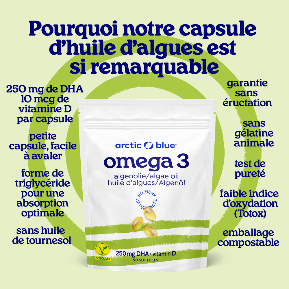 Capsules d'huile d'algues DHA avec vitamine D