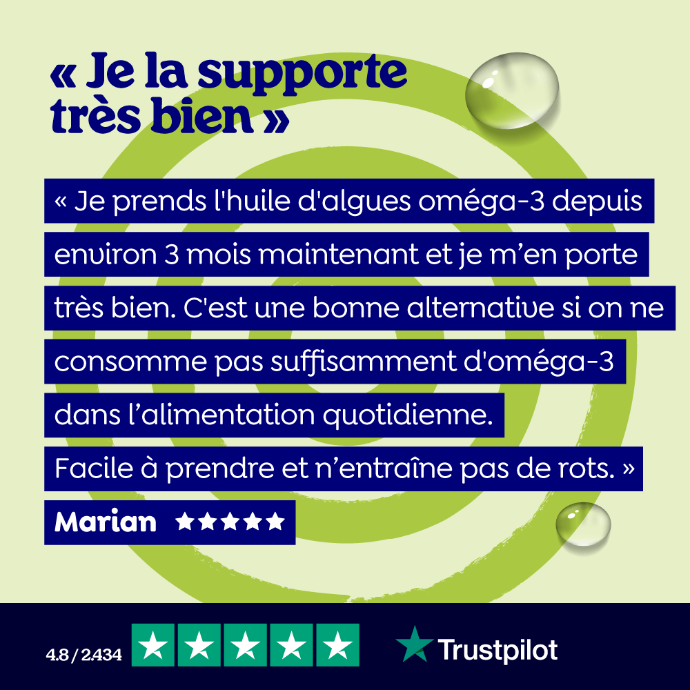 Capsules d'huile d'algues DHA avec vitamine D