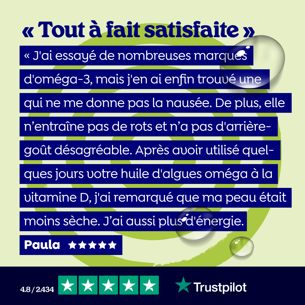 Huile d'algues et huile de chanvre