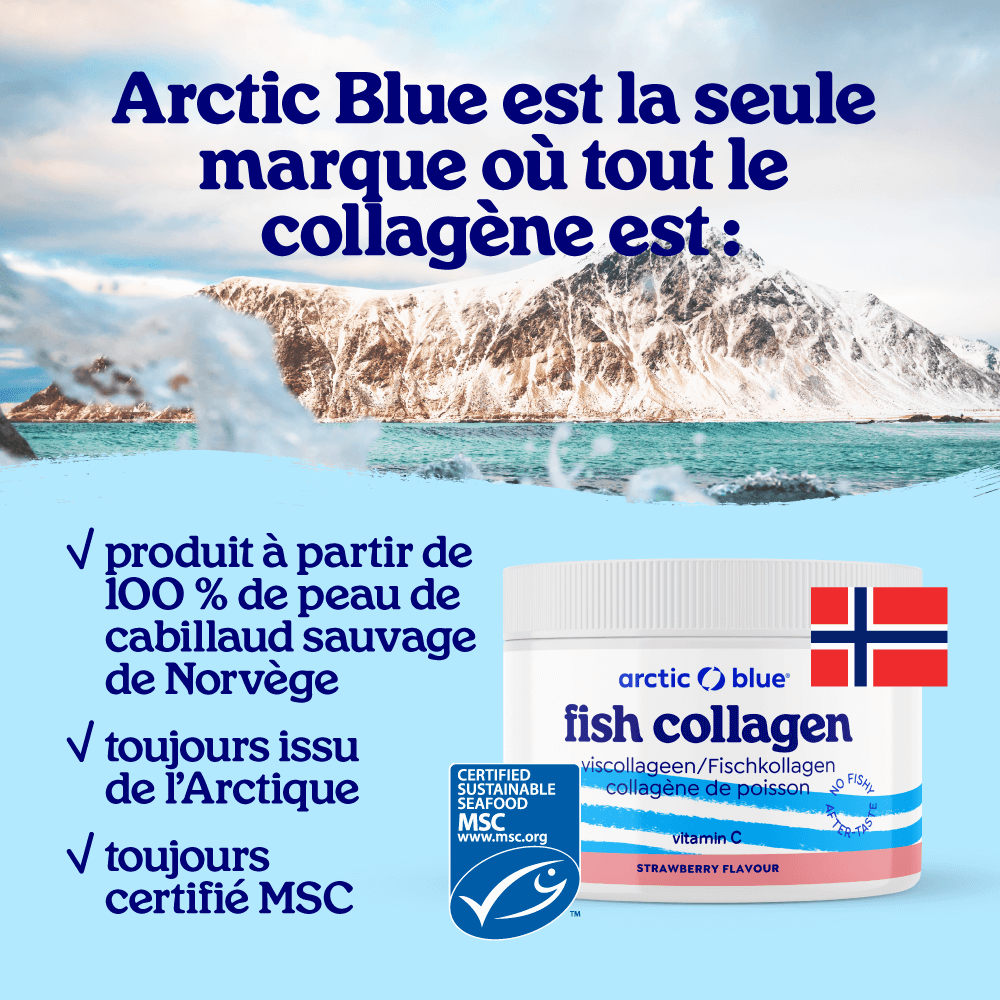 Collagène de poisson en poudre fraise