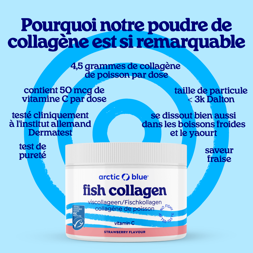 Collagène de poisson en poudre fraise