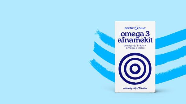 Doosje Arctic Blue omega 3 afnamekit voor het meten van de omega-6/3 ratio en de omega-3 index